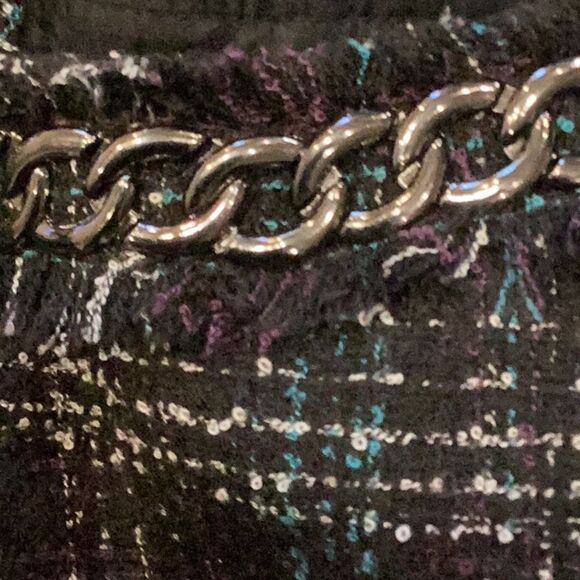 Laundry by Shelli Segal Plaid Chanel Style Dress Size 8 Chain Fringe Detail - Picture 13 of 16